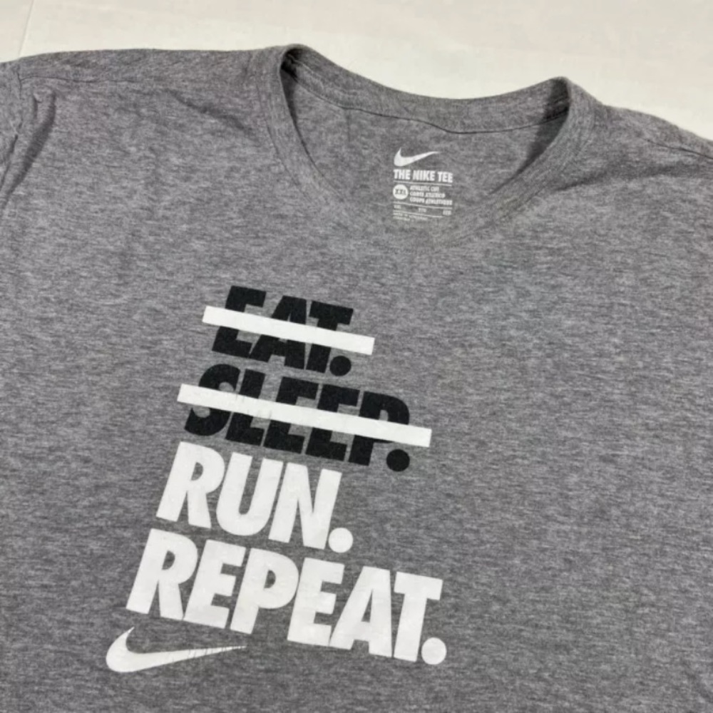Nike Eat Sleep Run Repeat Grey Athletic T-Shirt